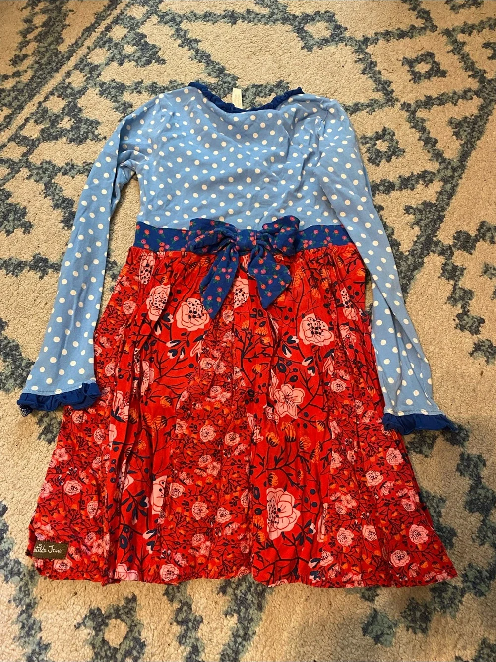 Matilda Jane Girls' Blue Polka Dot & Red Floral Mixed-Print Nightgowns